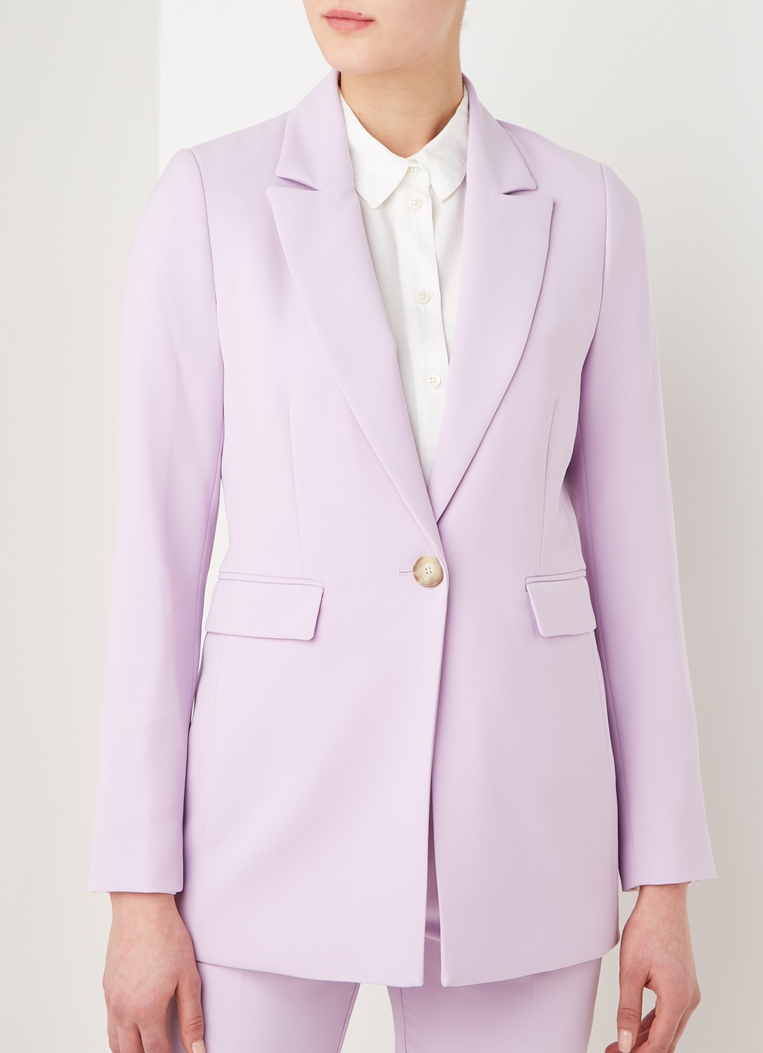 Beaumont Longline blazer met klepzakken - detail 4 lila