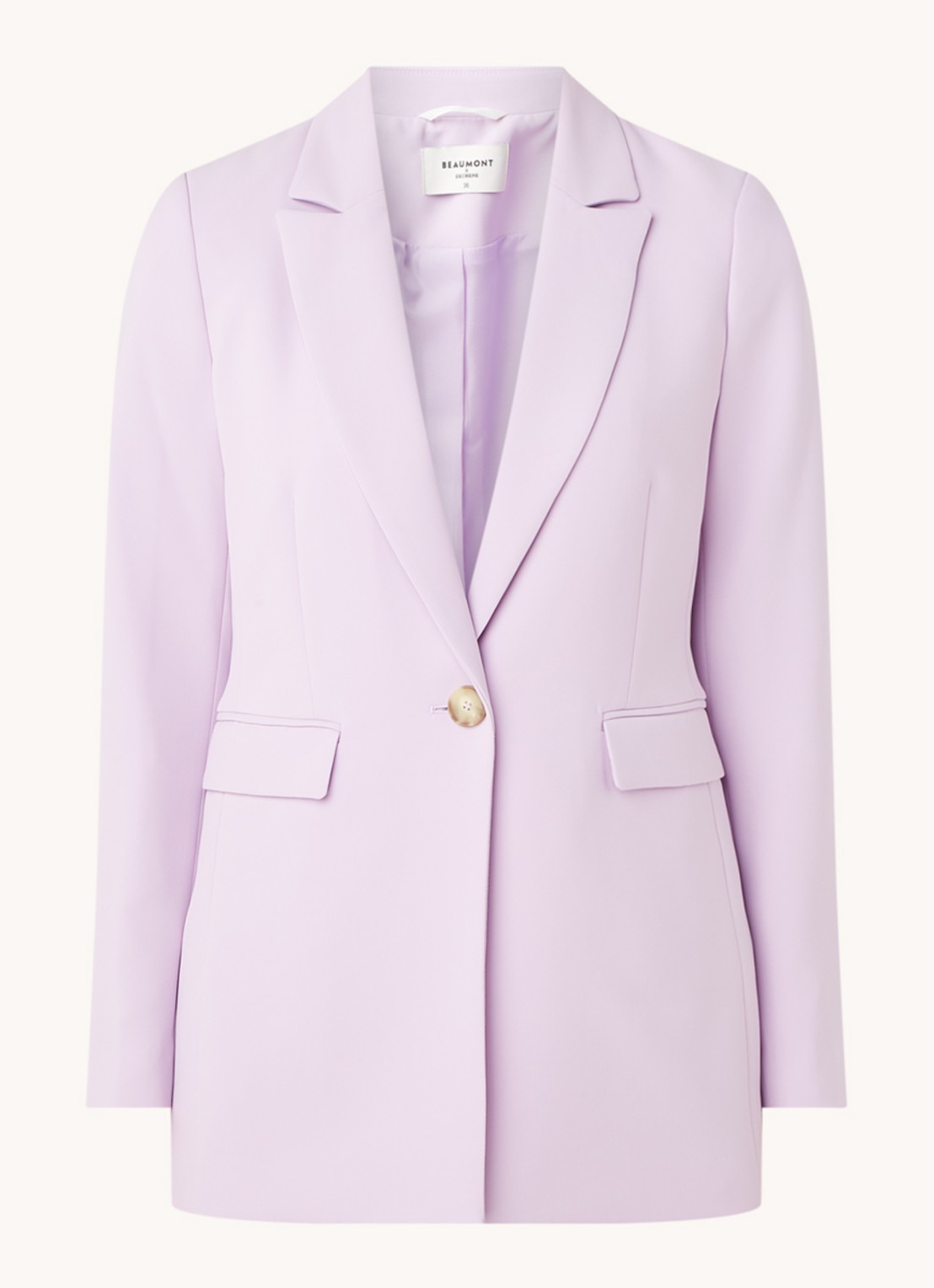Beaumont Longline blazer met klepzakken - voorkant 2 lila