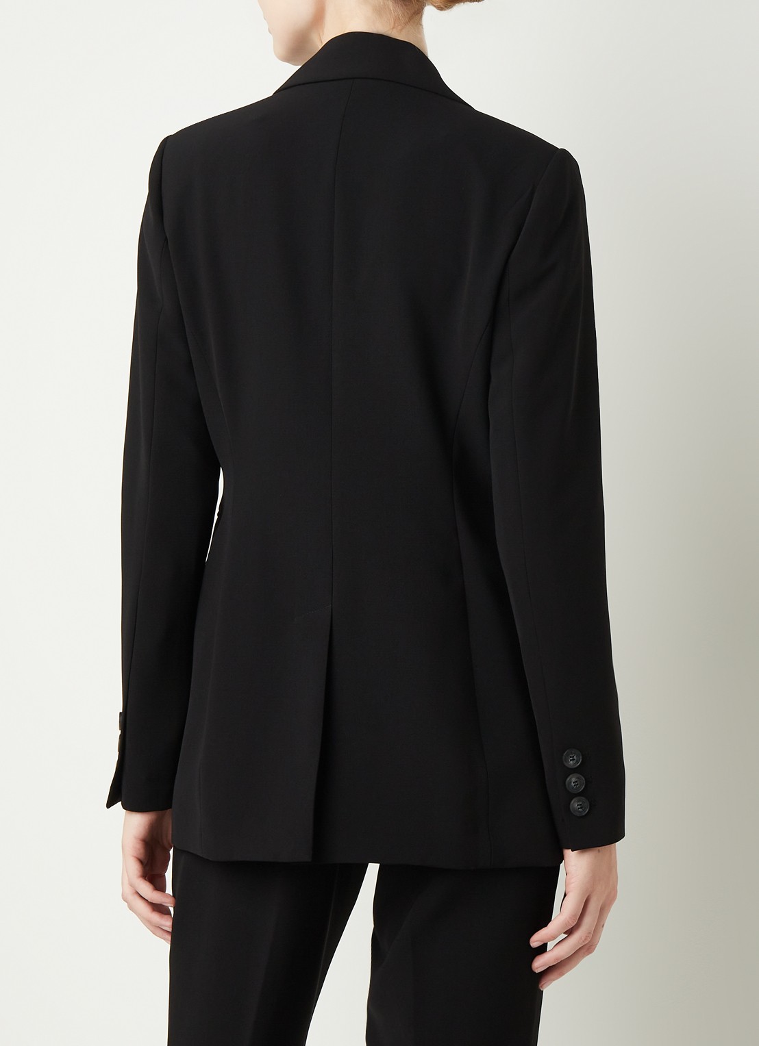 Beaumont Longline blazer van crêpe met klepzakken - achterkant 2 zwart