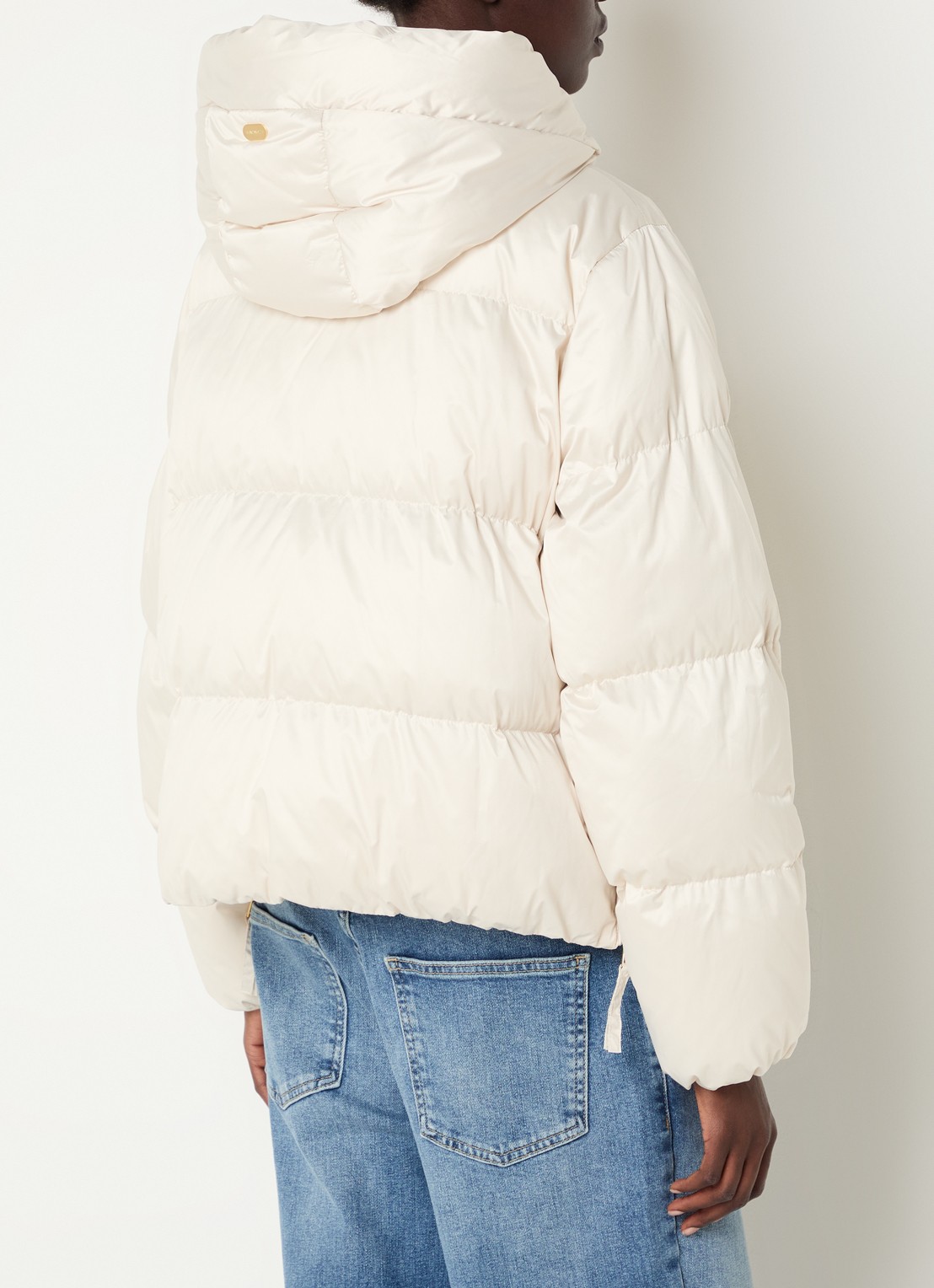 Beaumont Marian puffer jack met ritszakken - achterkant beige