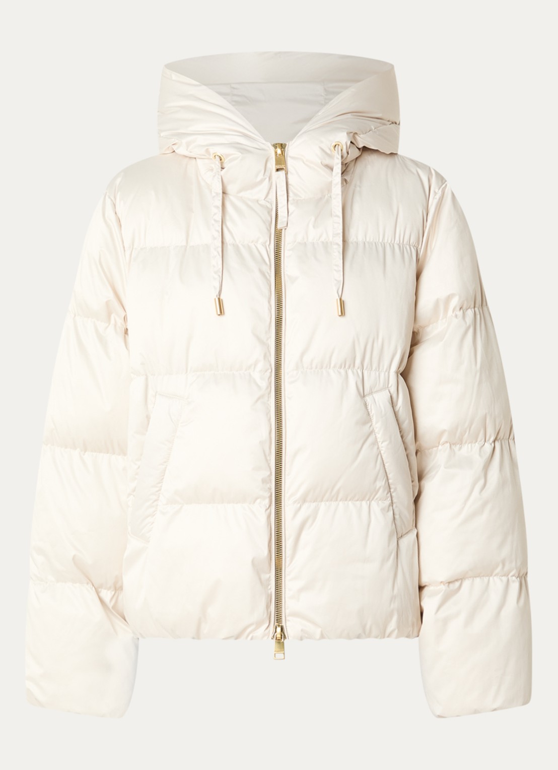 Beaumont Marian puffer jack met ritszakken - voorkant 2 beige