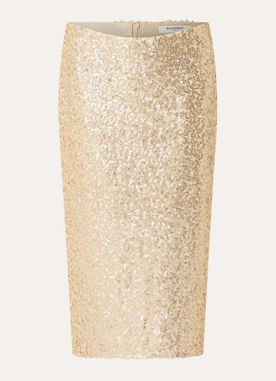 Beaumont Marie midi kokerrok met pailletten - voorkant 3 goud