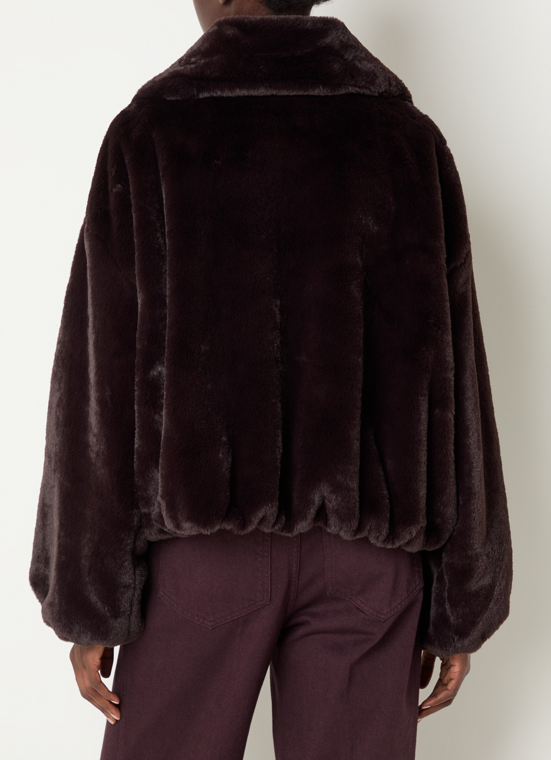 Beaumont Maxie reversible jack van imitatiebont - achterkant aubergine