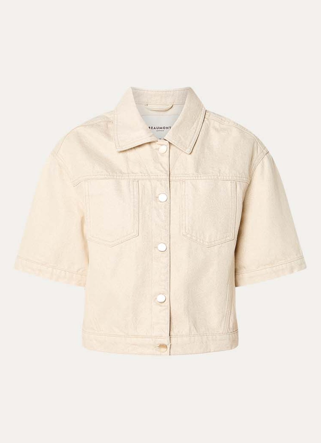 Beaumont Mya spijkerjas met gekleurde wassing en lurex - voorkant goud