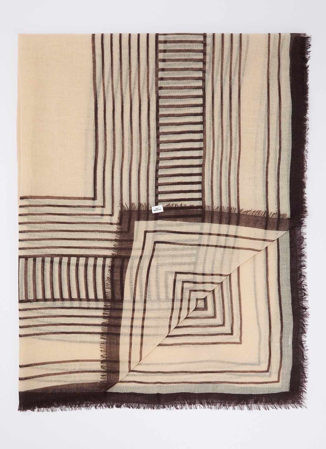 Becksöndergaard Anniea Woo sjaal 100 x 200 cm  - voorkant 3 bruin