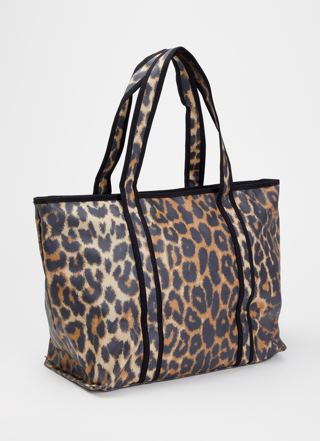 Becksöndergaard Aubrey shopper met panterprint - achterkant camel