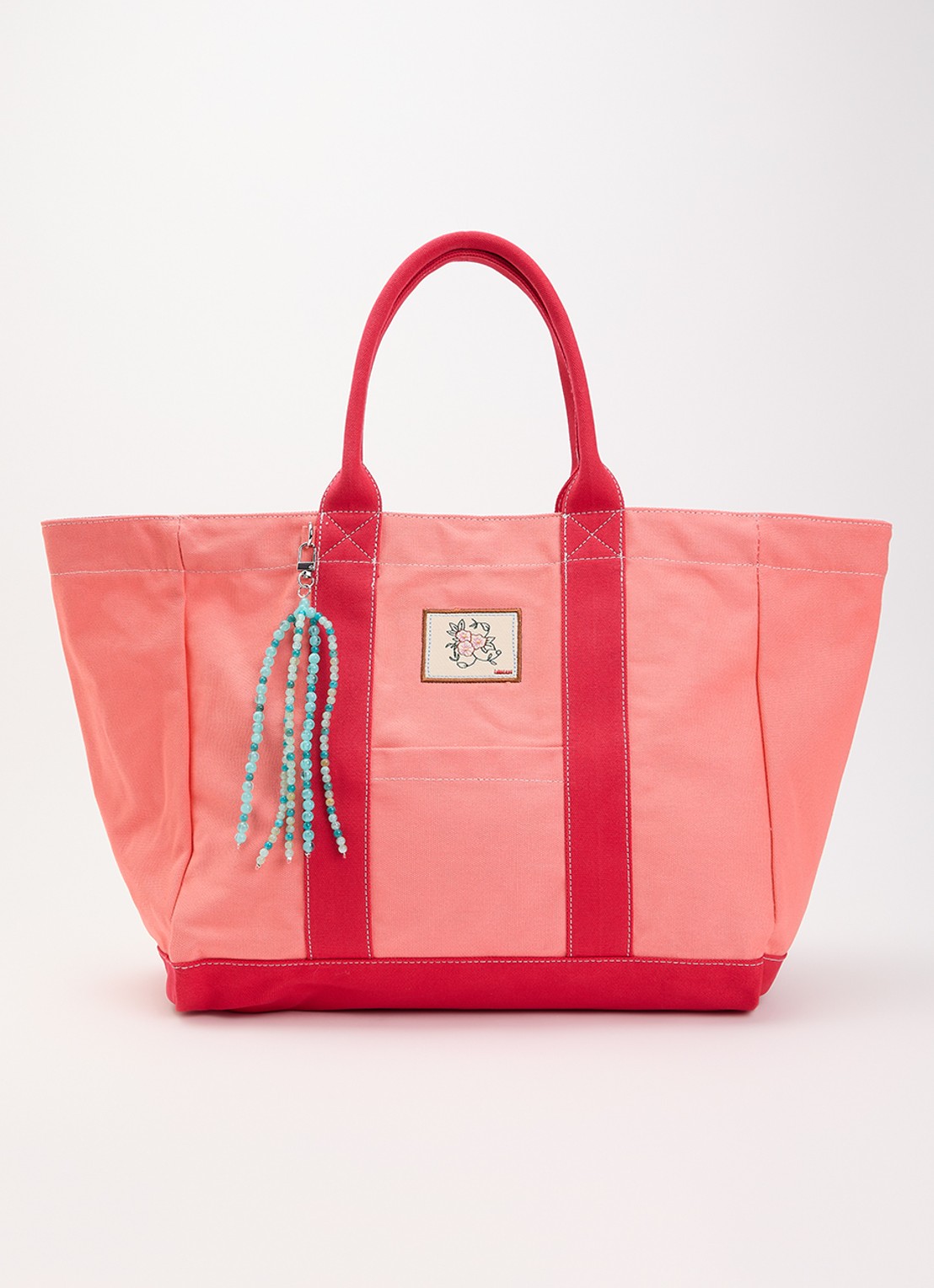 Becksöndergaard Camila shopper van canvas met tasbedel  - voorkant 5 roze