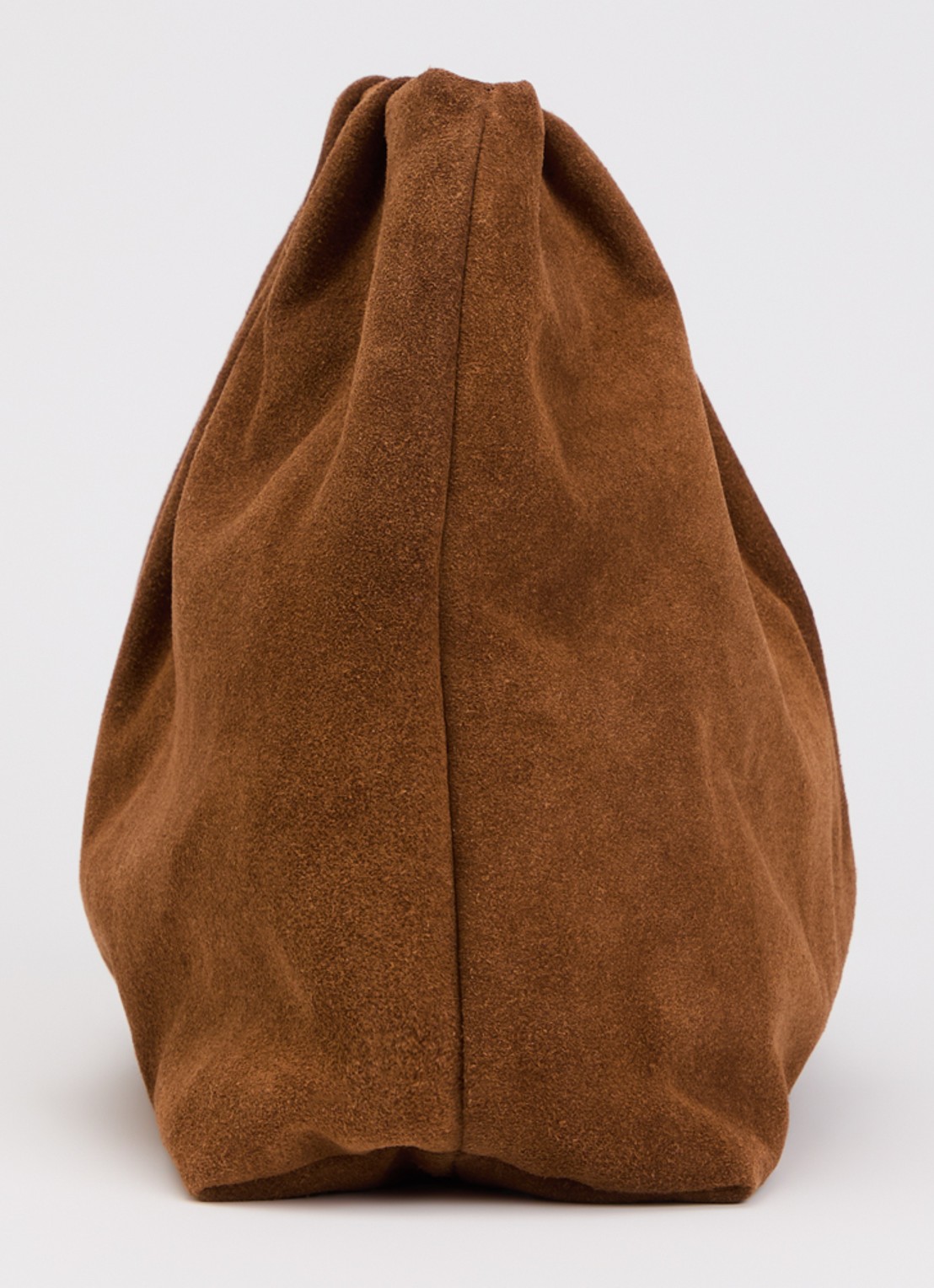Becksöndergaard Clutch van suède met plooidetail - detail 3 roestbruin