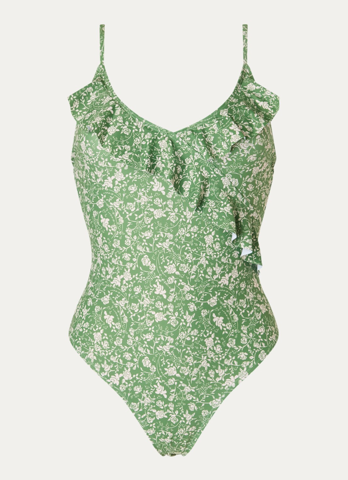 Becksöndergaard Fleurie Bly badpak met bloemenprint - voorkant 2 groen