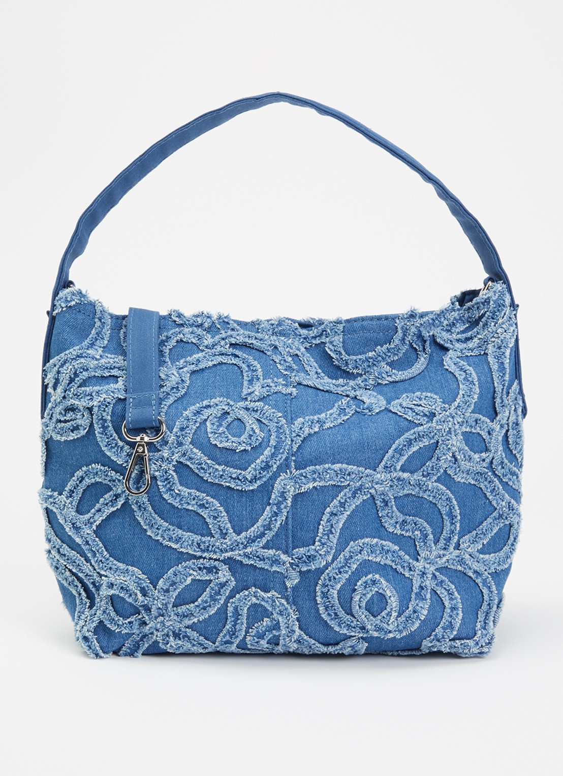 Becksöndergaard Flowa Denima Fraya handtas van denim met afneembare schouderriem - voorkant indigo