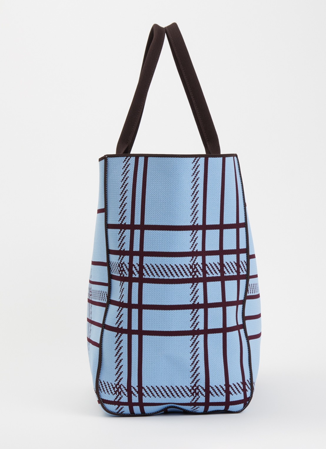 Becksöndergaard Grid Josie shopper met ruitdessin en logo - detail 2 lichtblauw