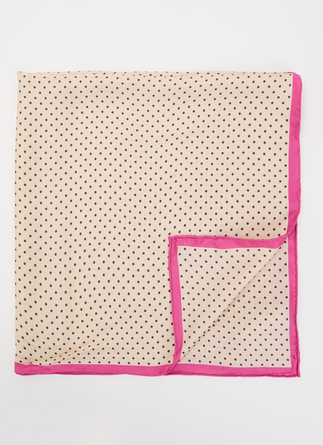 Becksöndergaard Polkina Sia sjaal van zijde met stippenprint 65 x 65 cm - voorkant 3 creme