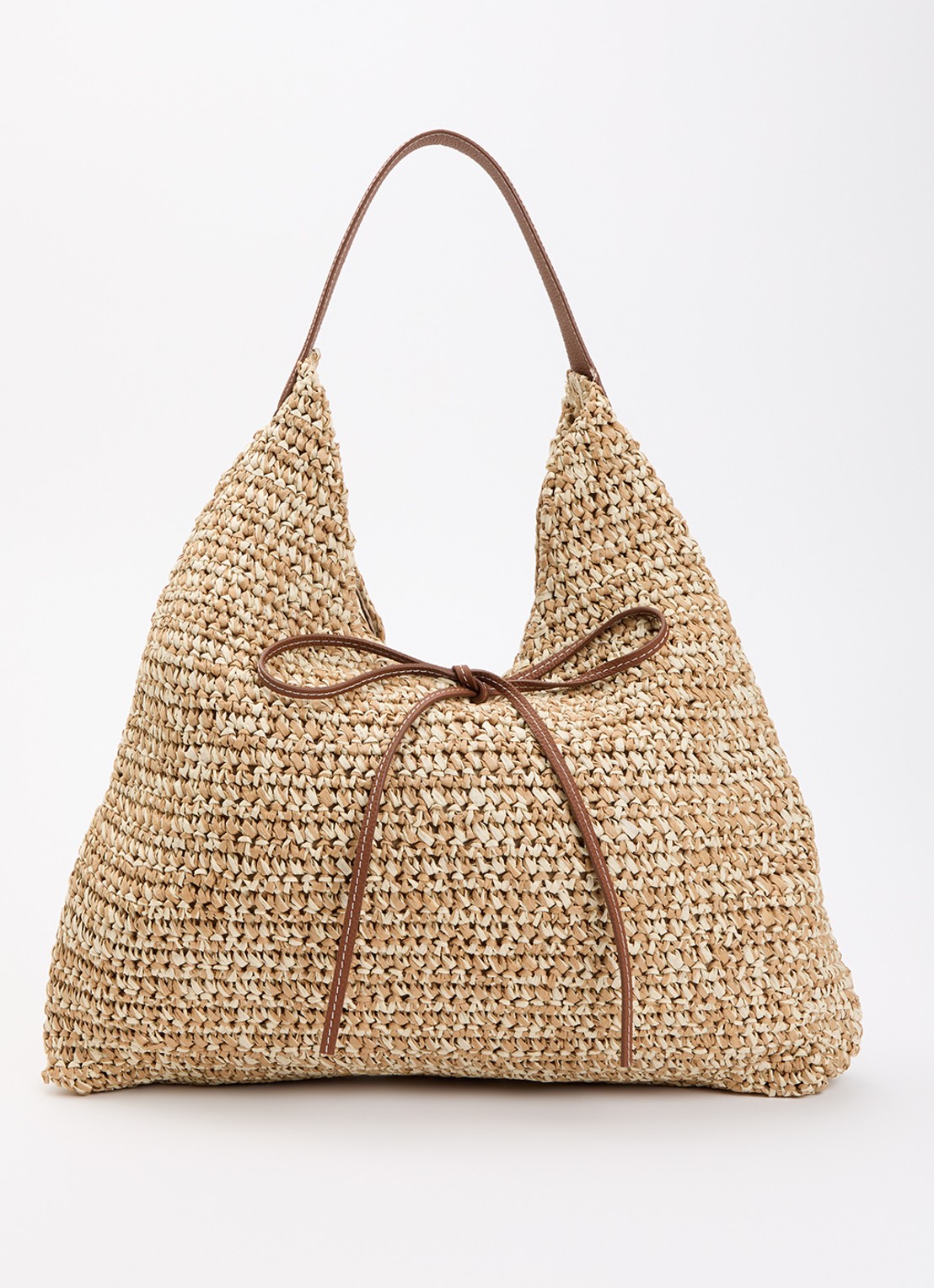 Becksöndergaard Siena schoudertas met leren details - voorkant 5 beige