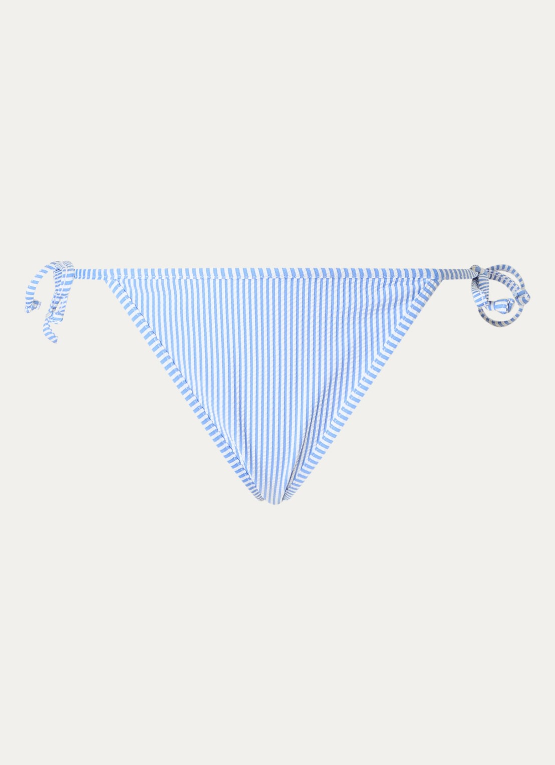 Becksöndergaard Striba Bella tanga bikinislip met streepprint - voorkant 2 lichtblauw
