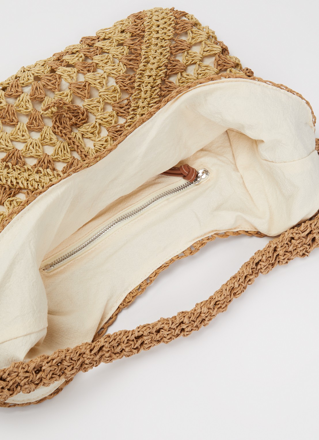 Becksöndergaard Wafted Emily strandtas van raffia - detail 3 beige