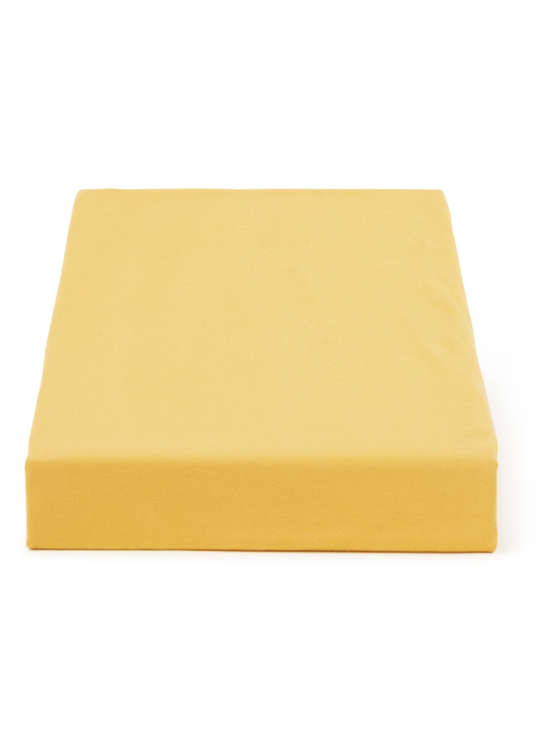 BeddingHouse Dutch Design Hoeslaken van  katoenblend, hoekhoogte 28 cm - voorkant okergeel