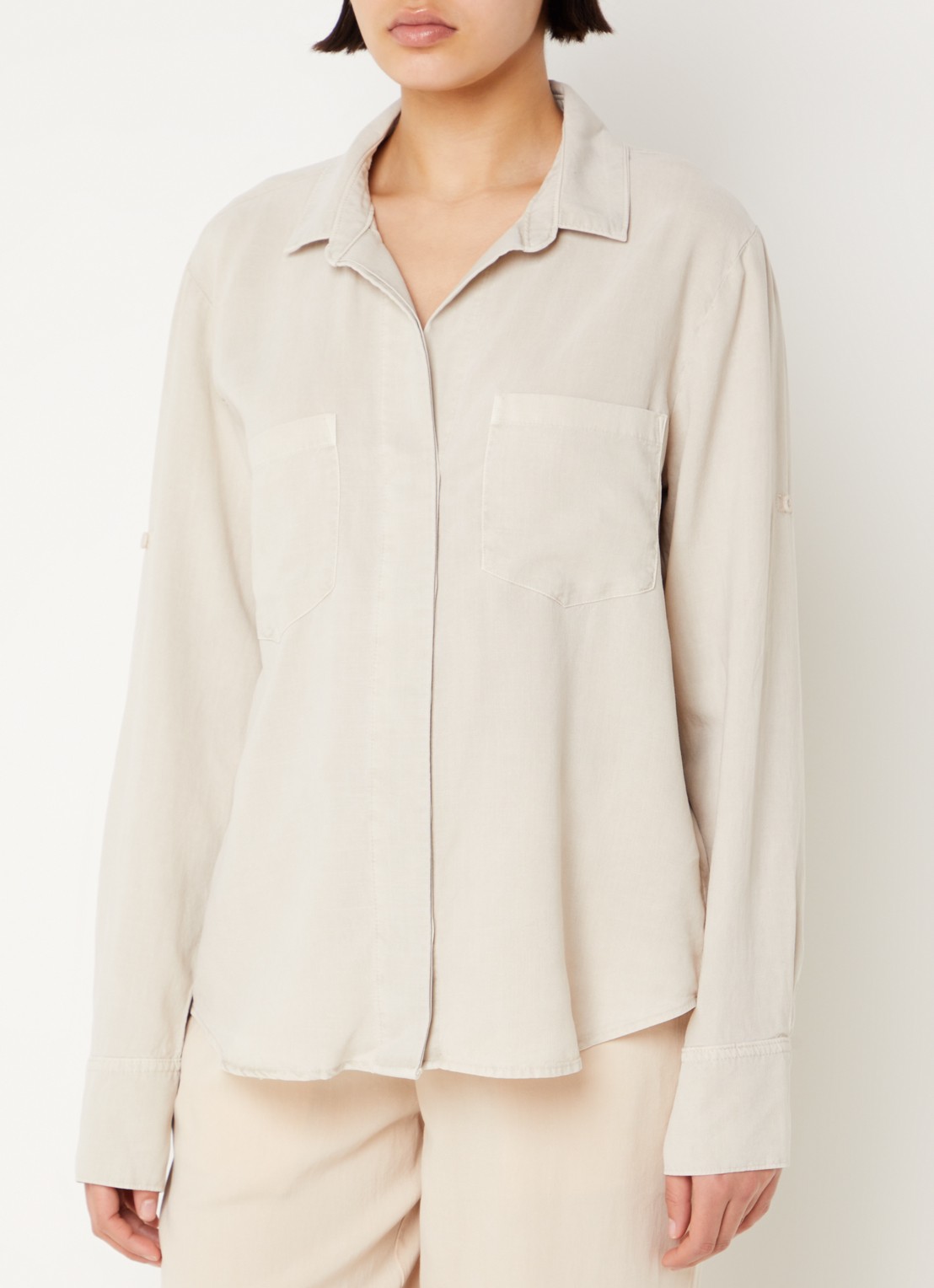 Bella Dahl Blouse  met borstzakken - detail beige