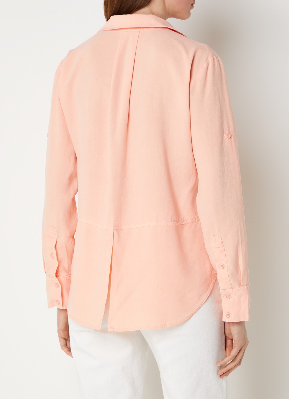 Bella Dahl Blouse  met borstzakken - achterkant 3 zalmroze
