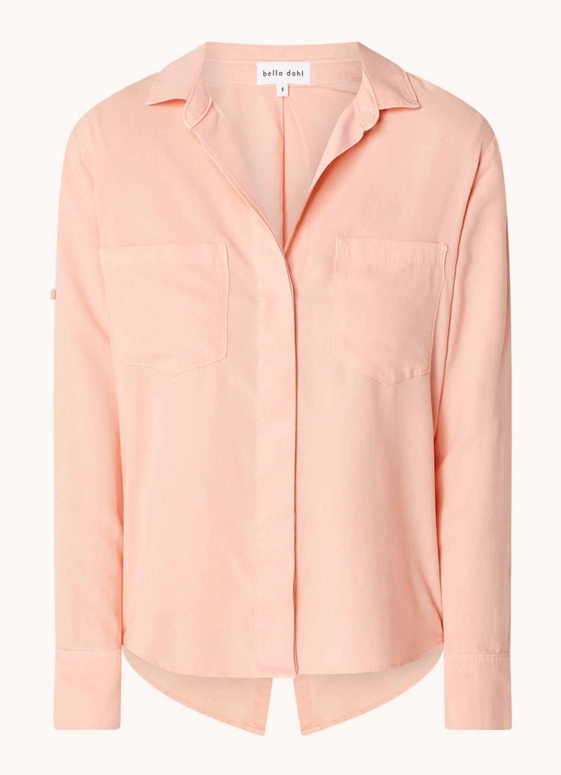 Bella Dahl Blouse  met borstzakken - voorkant zalmroze