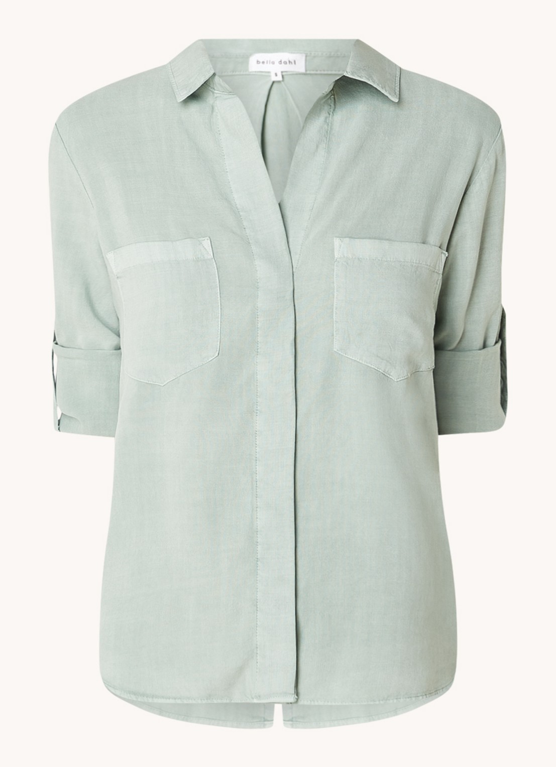 Bella Dahl Blouse  met borstzakken - voorkant lindegroen