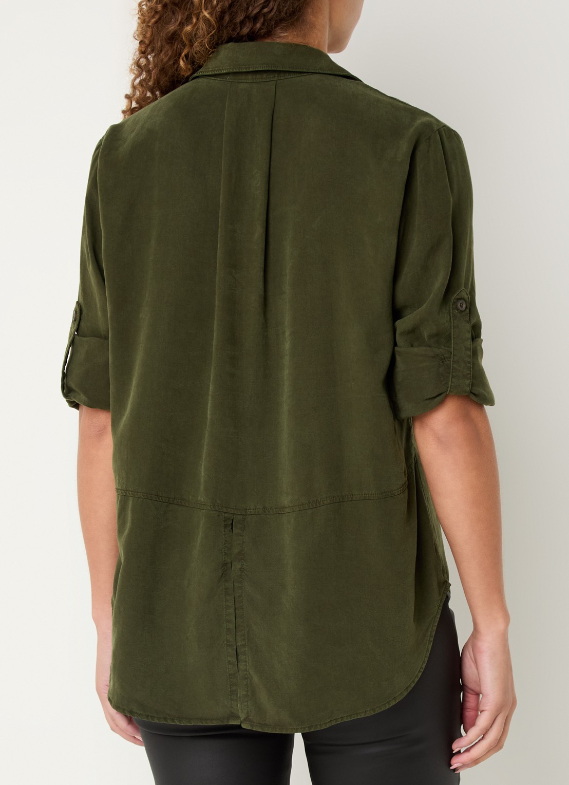 Bella Dahl Blouse  met borstzakken - achterkant 4 legergroen