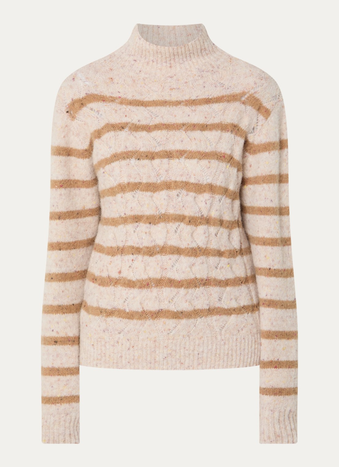 Bellamy Thebe kabelgebreide trui in alpaca wolblend - voorkant 2 creme