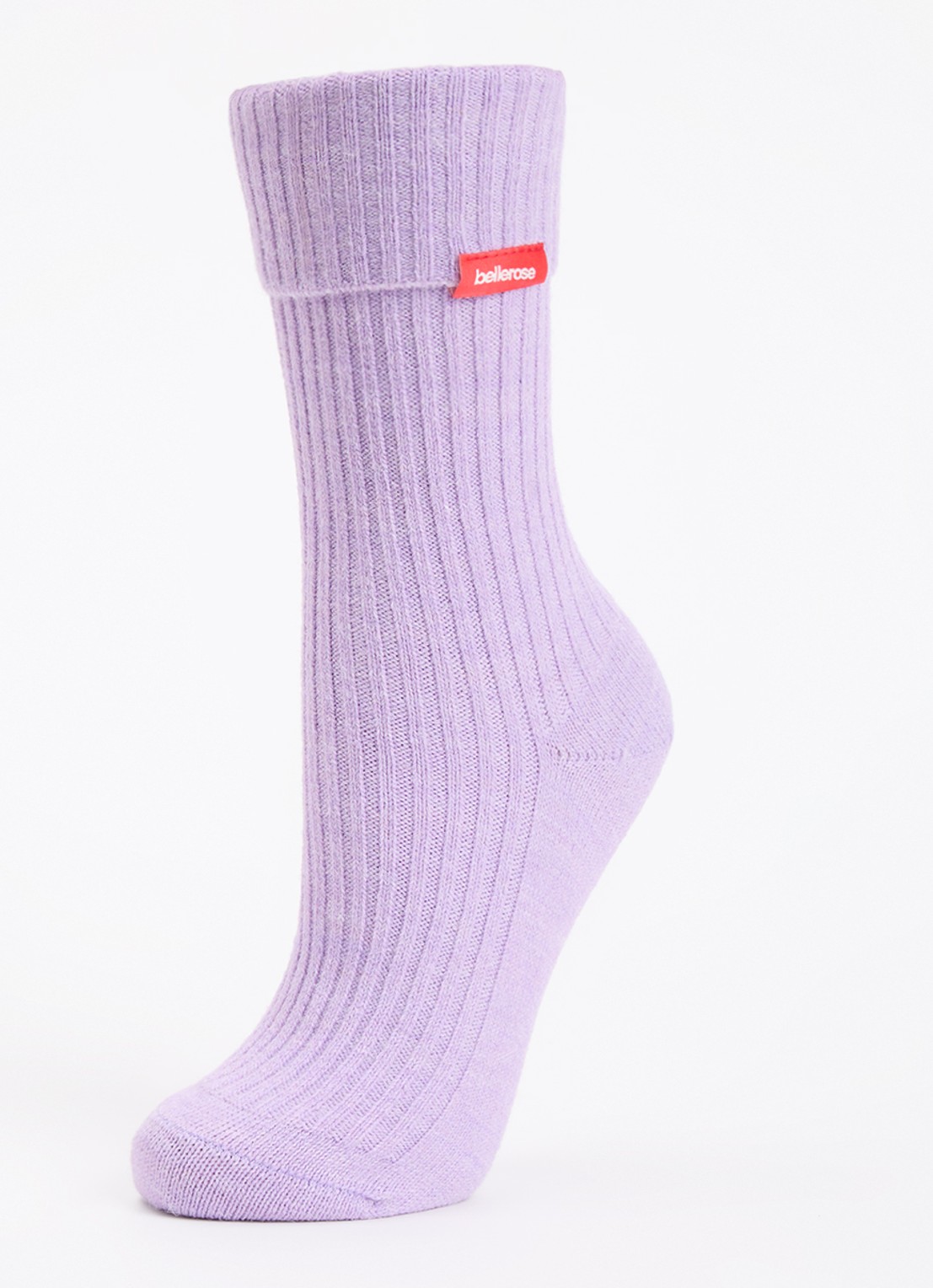 Bellerose Baniy ribgebreide sokken met gemêleerd dessin - detail lila