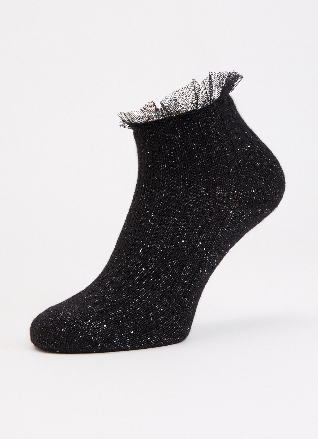 Bellerose Baso sokken in linnenblend met lurex - detail 3 zwart