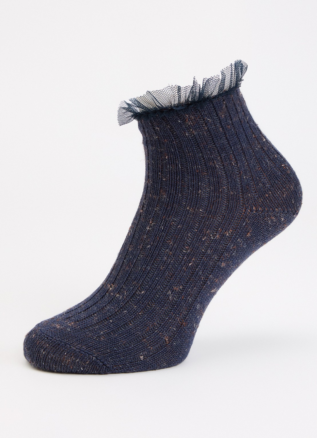 Bellerose Baso sokken in linnenblend - detail donkerblauw