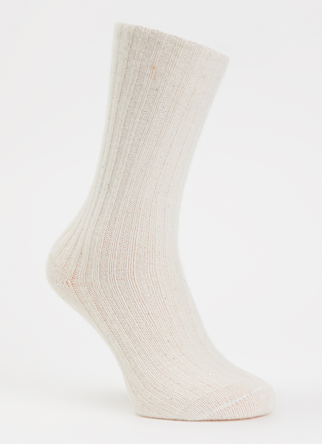 Bellerose Boti sokken in alpaca wolblend - voorkant gebroken wit
