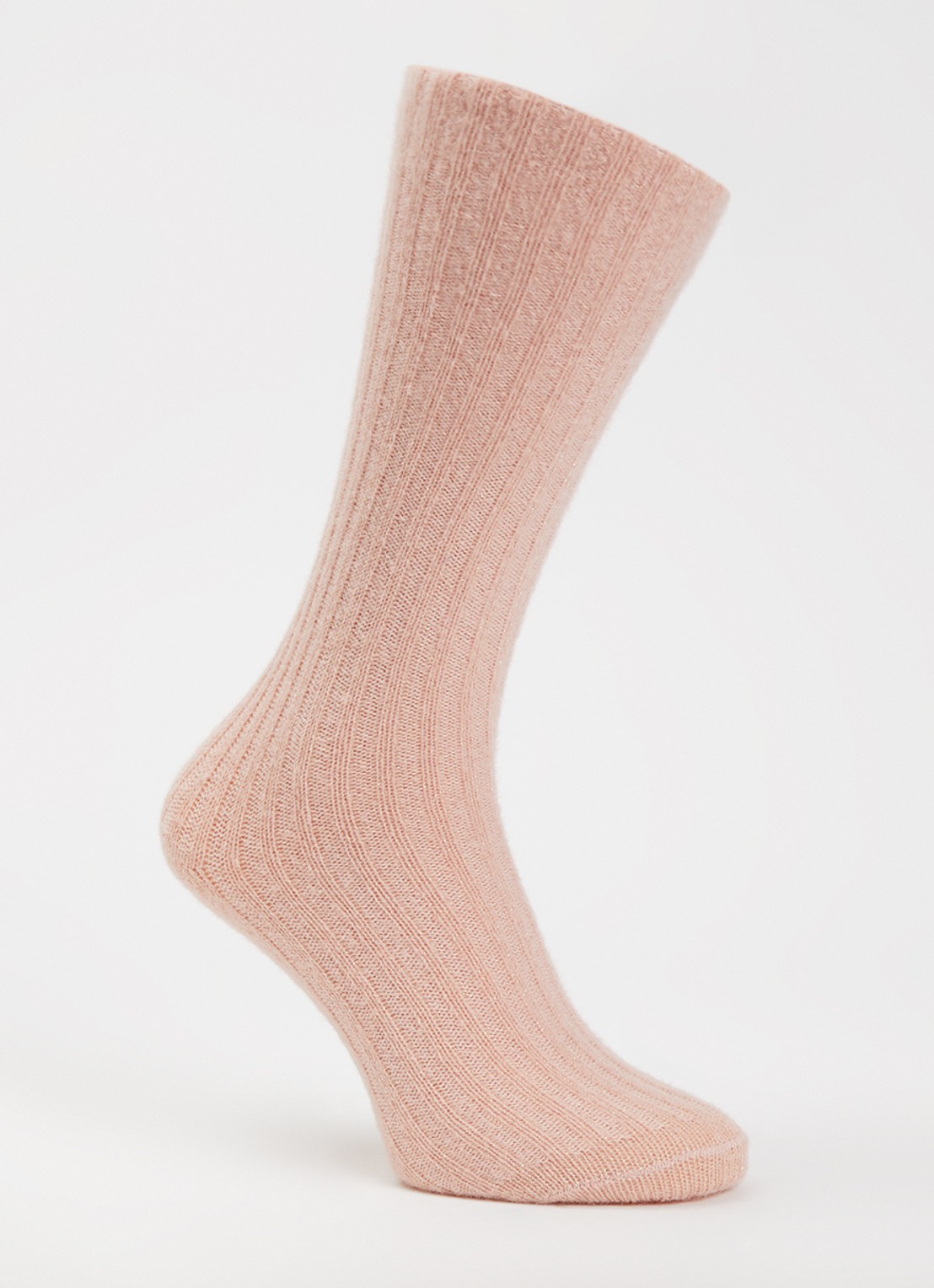 Bellerose Boti sokken in aplaca wolblend met glitter - voorkant 2 lichtroze