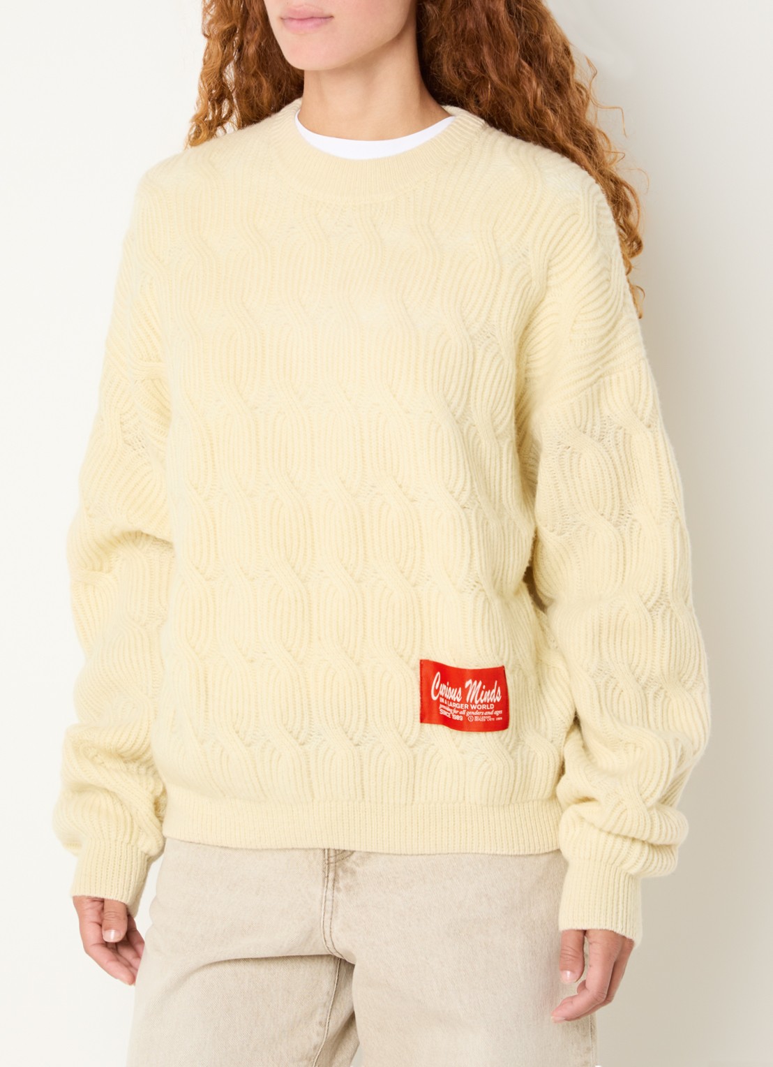 Bellerose Dole grofgebreide trui van wol - detail ivoor