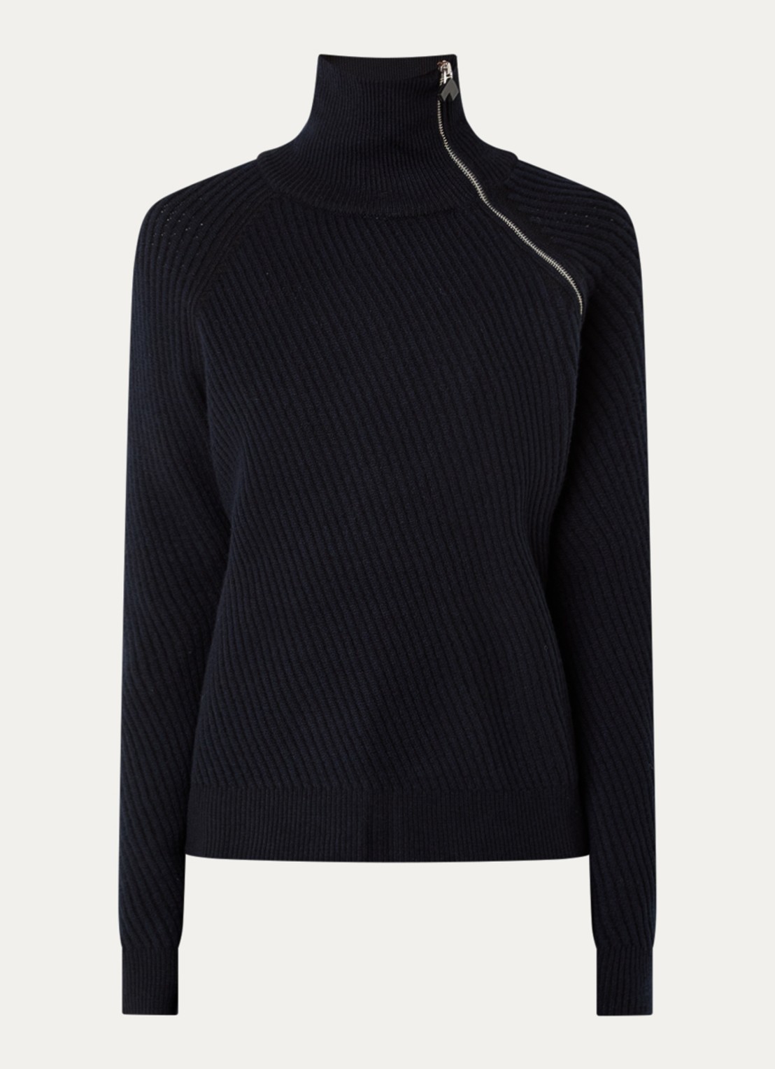 Bellerose Dorry grofgebreide trui van merino wol - voorkant donkerblauw