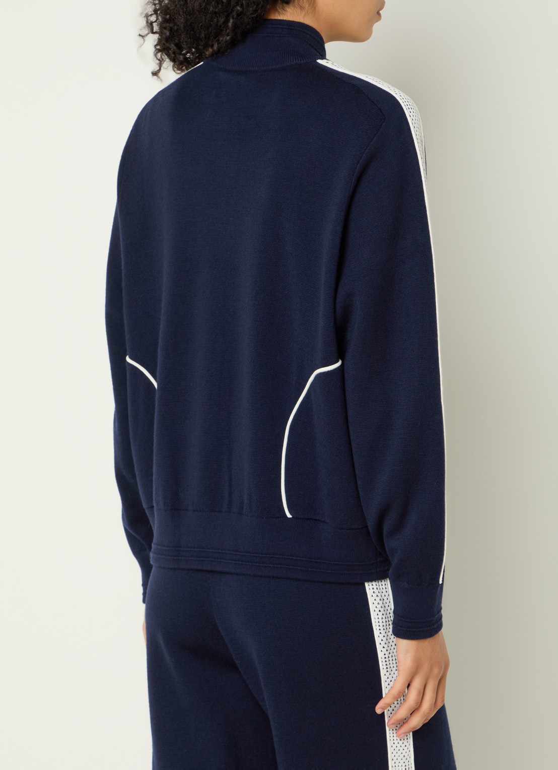 Bellerose Dousy fijngebreid vest met ritszakken - achterkant 2 donkerblauw
