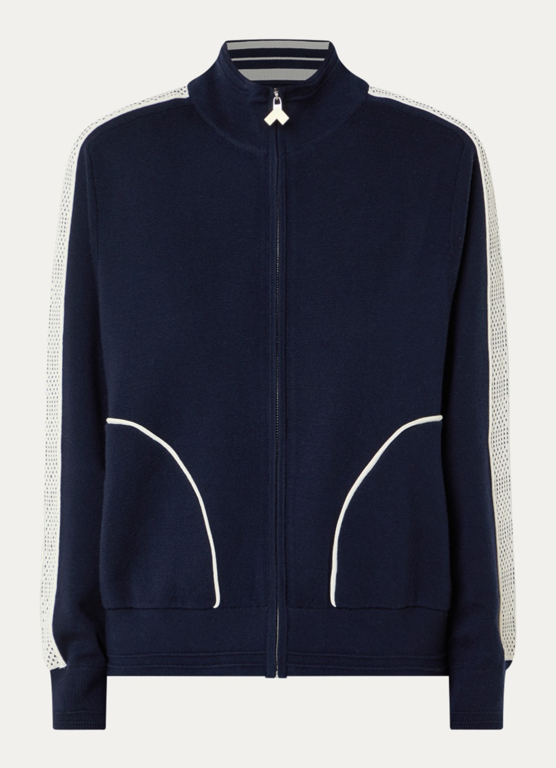 Bellerose Dousy fijngebreid vest met ritszakken - voorkant 3 donkerblauw
