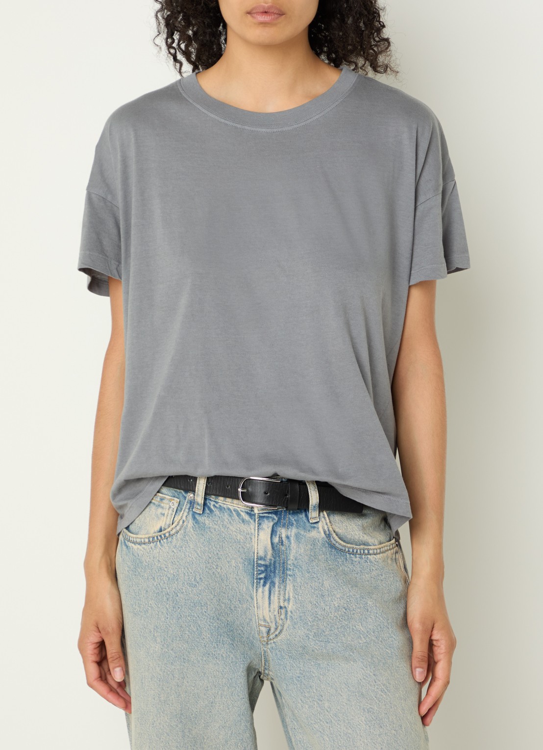Bellerose Felia oversized T-shirt met ronde hals - detail 4 grijs