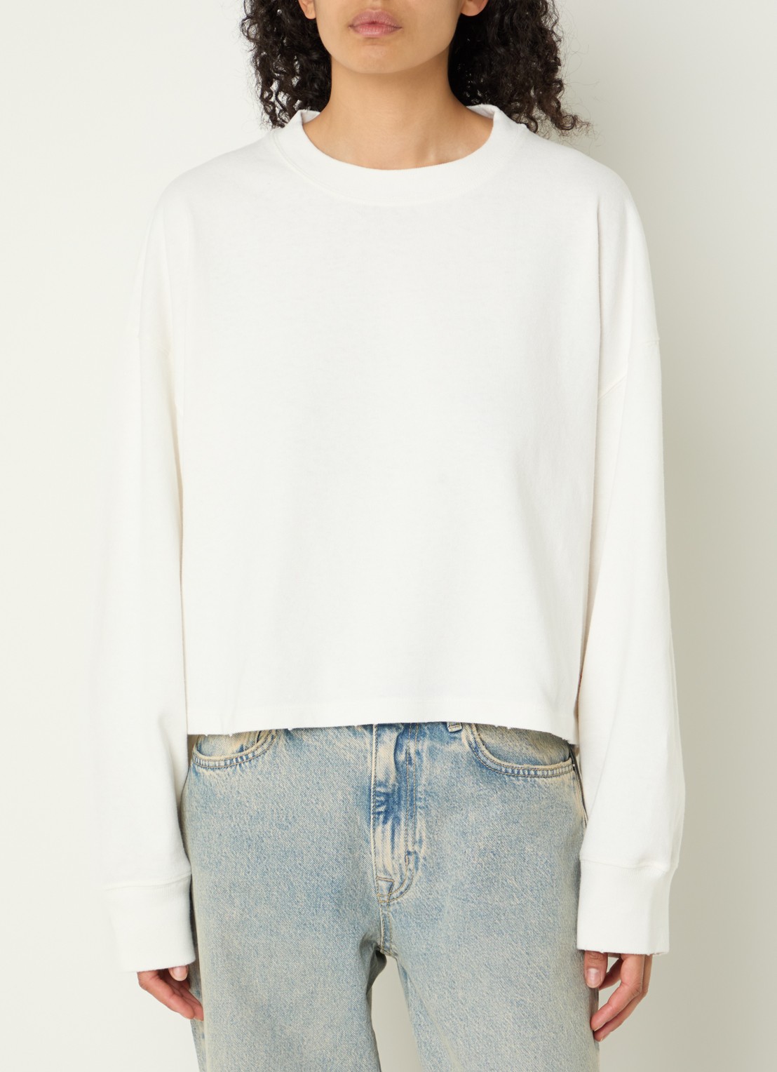 Bellerose Franto longsleeve met ronde hals - detail gebroken wit