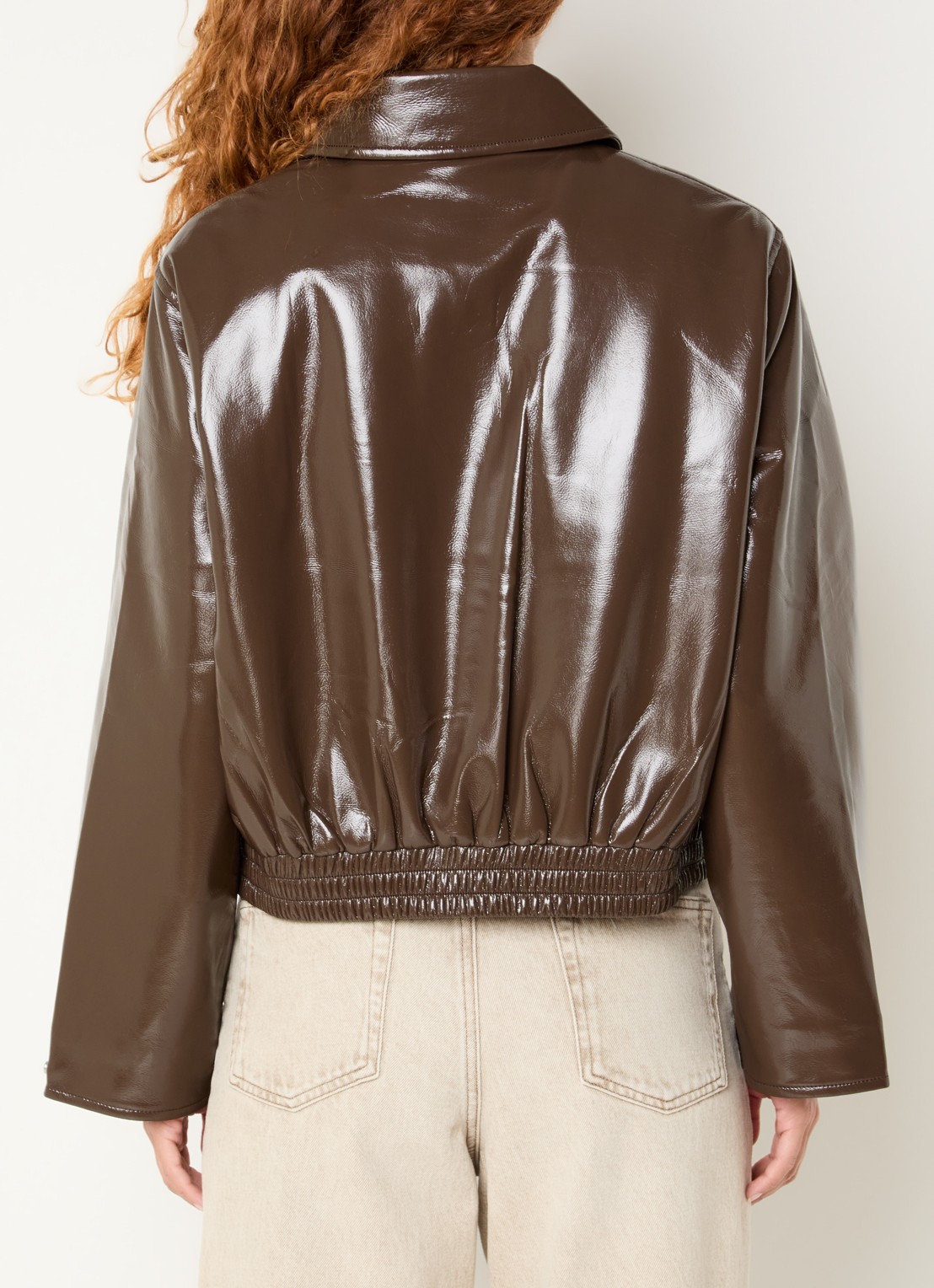 Bellerose Harred jack van imitatieleer - achterkant 2 bruin