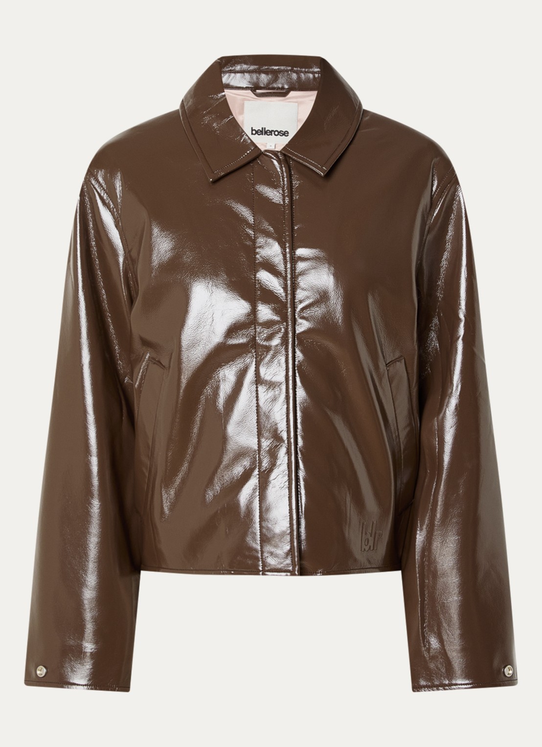Bellerose Harred jack van imitatieleer - voorkant 3 bruin