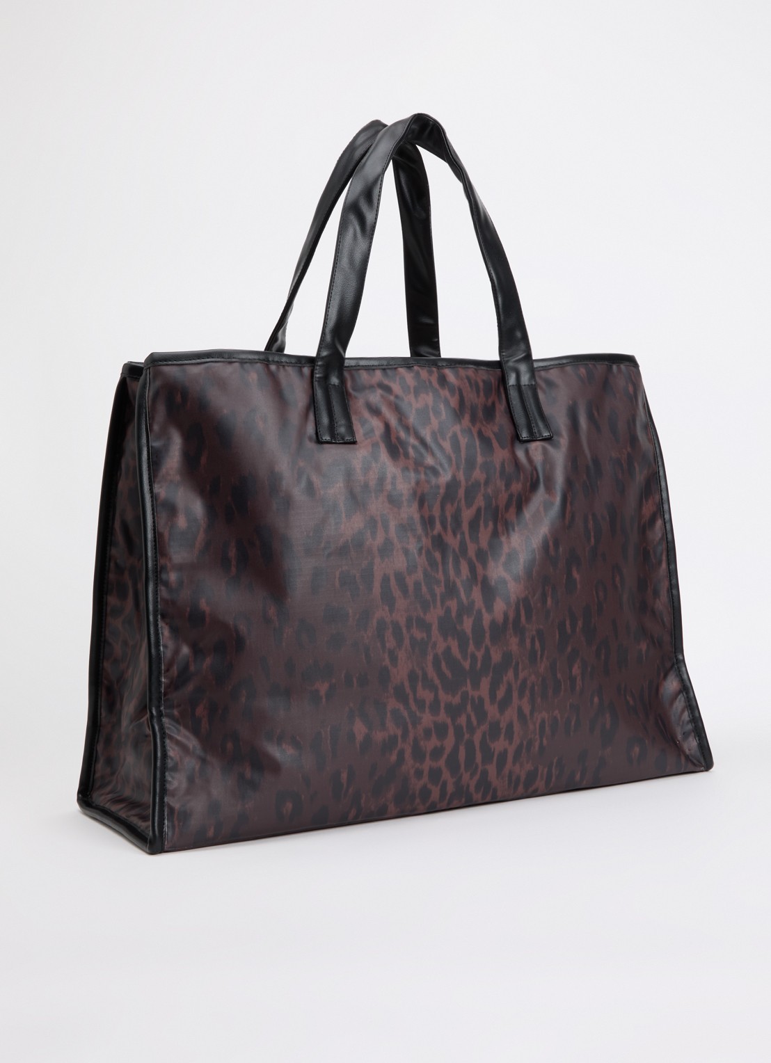 Bellerose Hecky shopper met panterprint - achterkant 5 donkerbruin