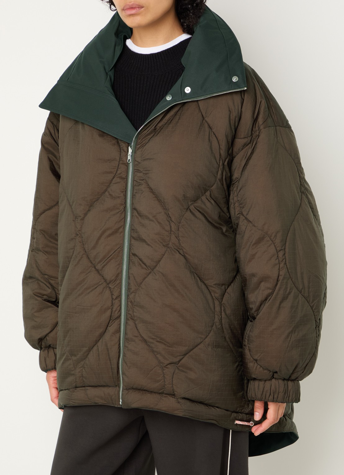 Bellerose Hedi reversible jack met opstaande kraag - detail 5 donkerbruin