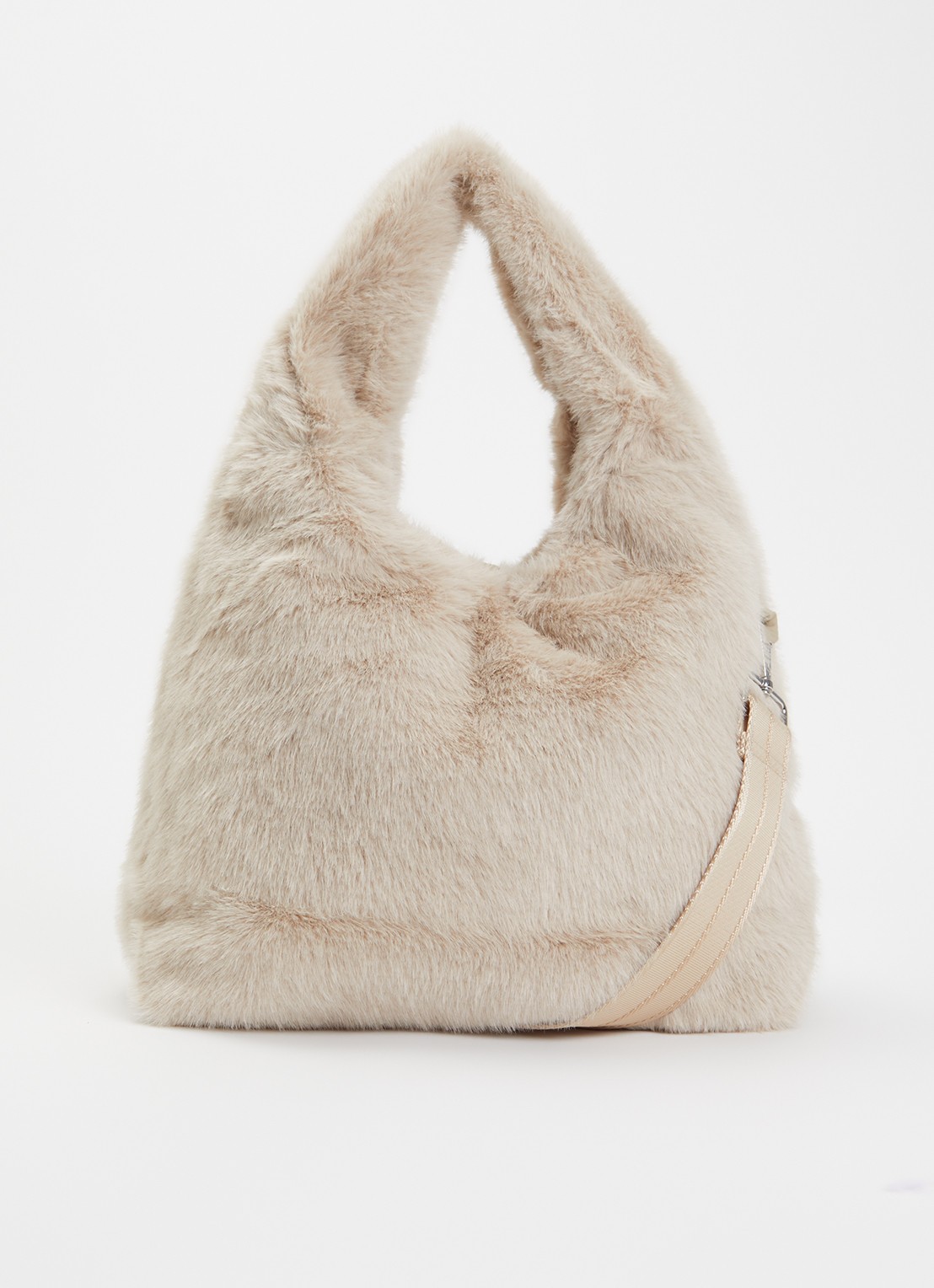 Bellerose Helga handtas van imitatiebont  - voorkant beige