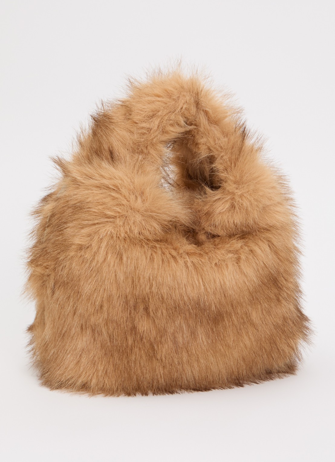 Bellerose Hochet handtas van imitatiebont met afneembare schouderriem - achterkant 2 camel