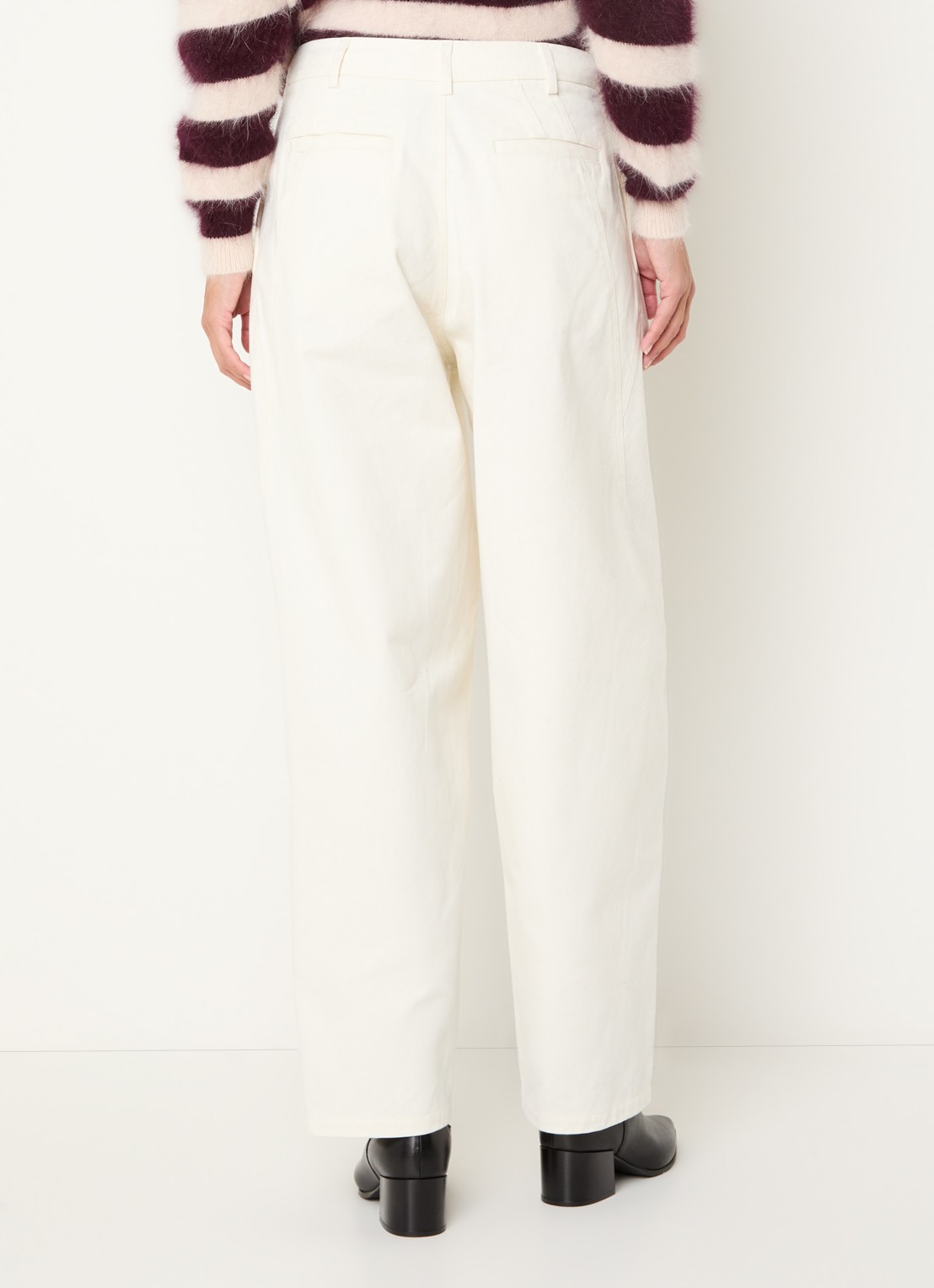 Bellerose Jimi high waist wide fit jeans met gekleurde wassing - achterkant gebroken wit