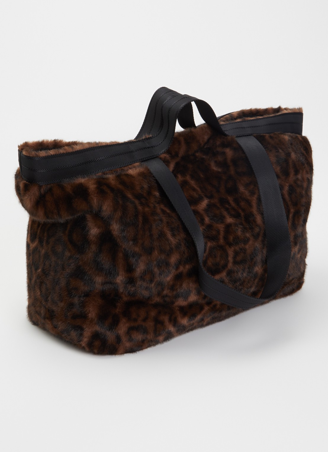 Bellerose Jommie shopper van imitatiebont met panterprint  - achterkant donkerbruin