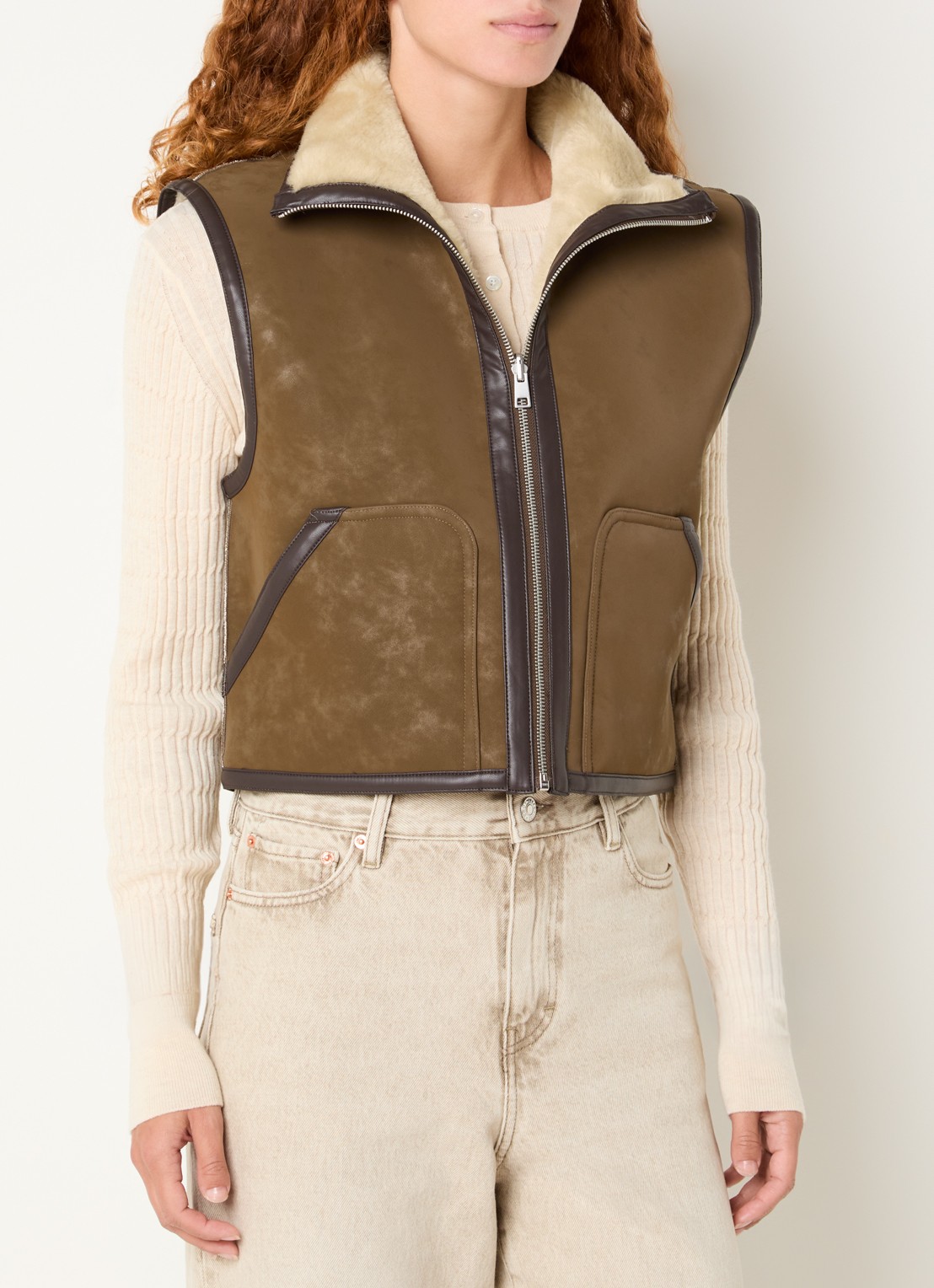 Bellerose Jonson reversible bodywarmer met steekzakken - detail 5 bruin