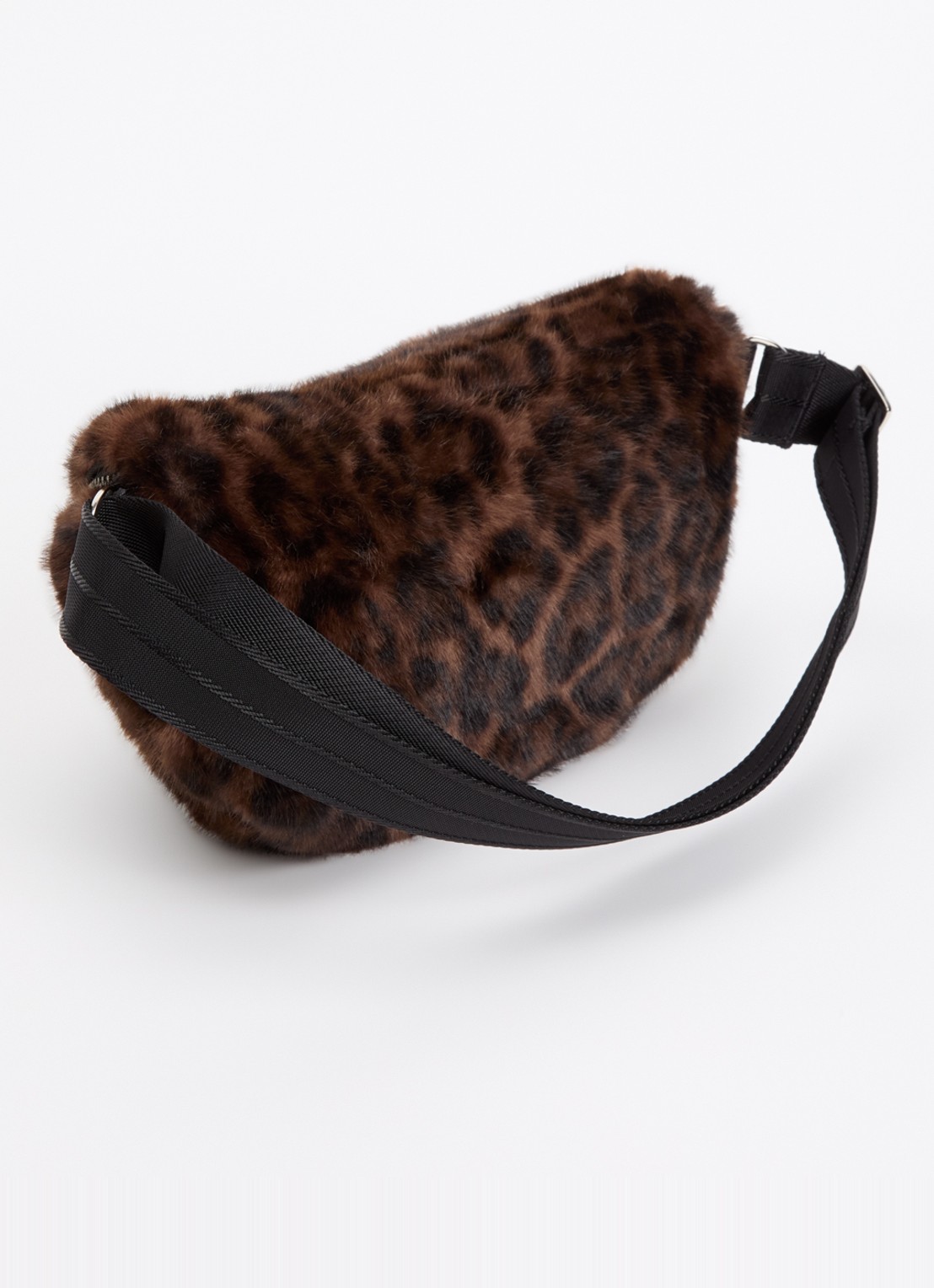Bellerose Joswel crossbodytas van imitatiebont met panterprint - achterkant bruin