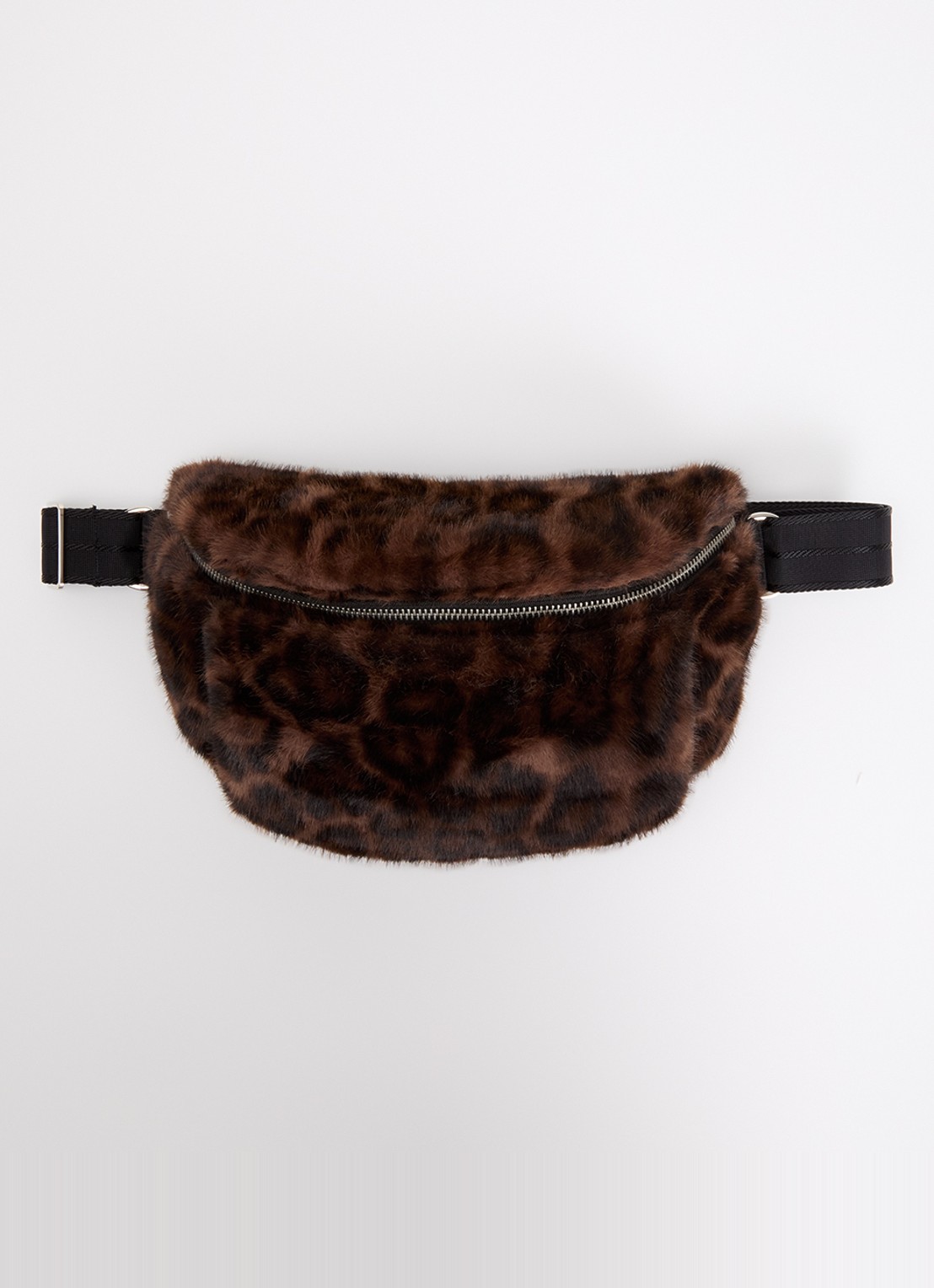 Bellerose Joswel crossbodytas van imitatiebont met panterprint - voorkant 2 bruin