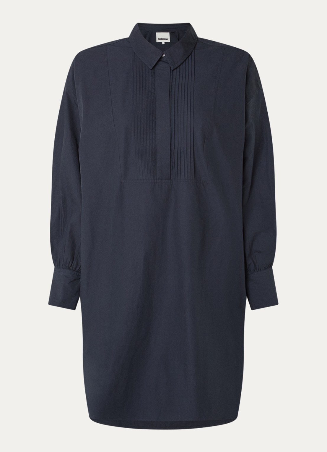Bellerose Kaat mini tuniekjurk met kraag - voorkant 3 donkerblauw