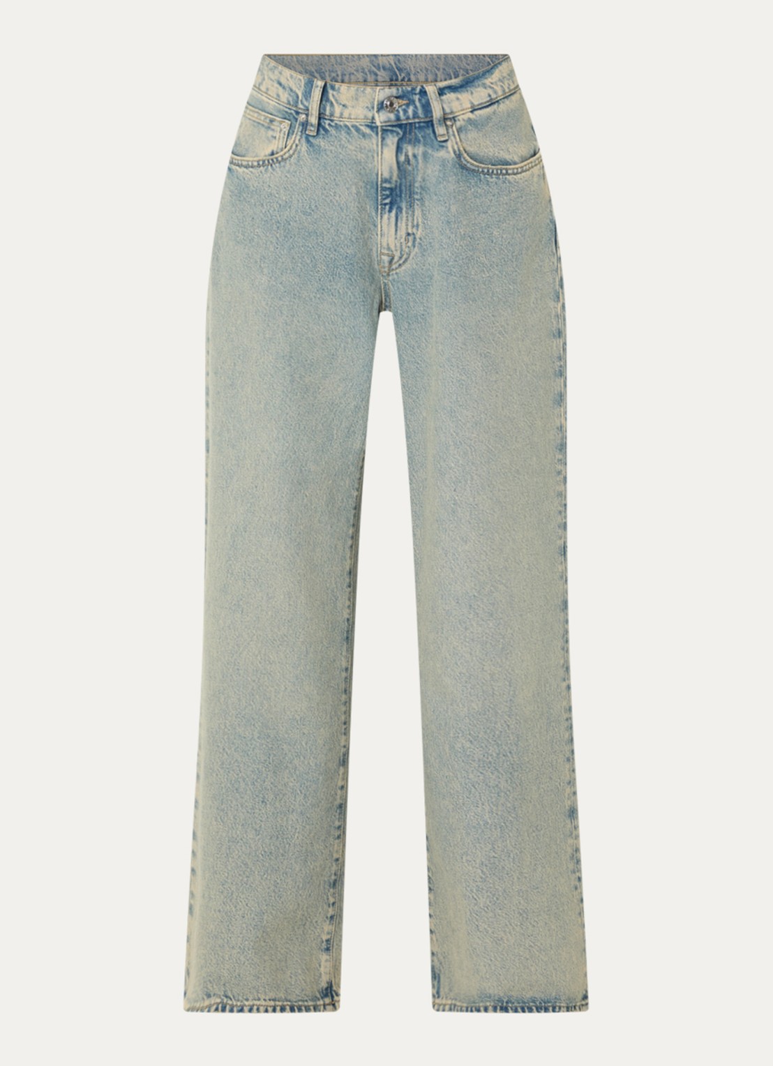 Bellerose Kansas high waist wide leg jeans met verwassen afwerking - voorkant indigo